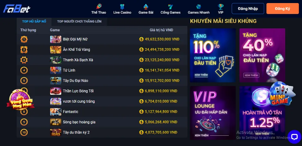 Ưu đãi VIP c8bet Nổ Hũ